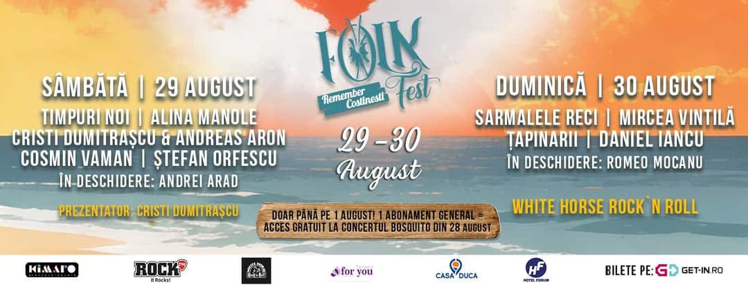 Folk Festival - Remember Costinești, la Contact0729555999Splaiul Unirii nr. 165, 040042 București