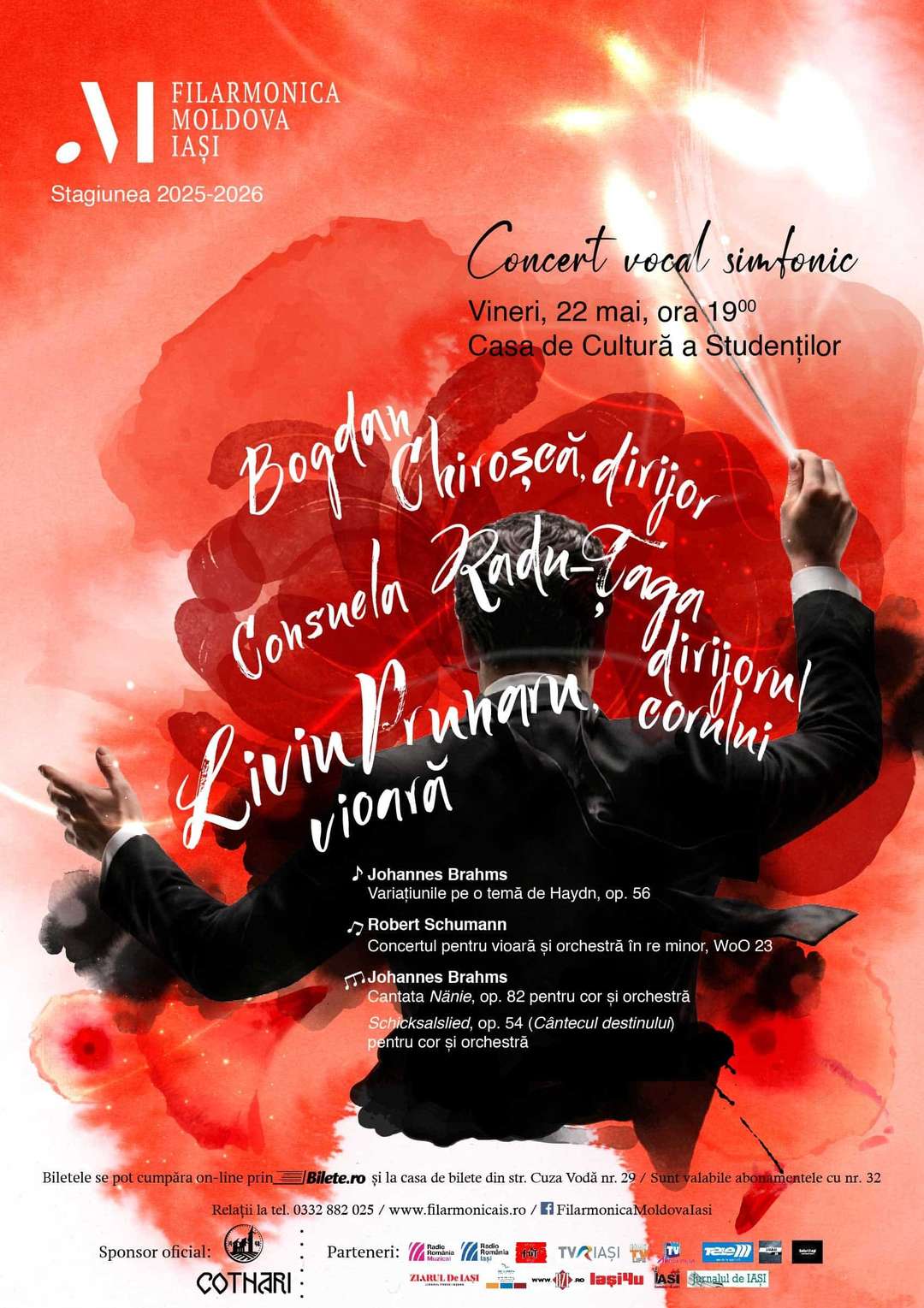 Concert vocal-simfonic - Filarmonica Moldova Iasi - 22 mai 2026, la Casa de Cultura a Studentilor, Iași