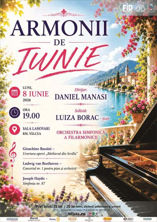 Armonii de Iunie - 08 iun 2026, la Sala Lahovari, Râmnicu Vâlcea